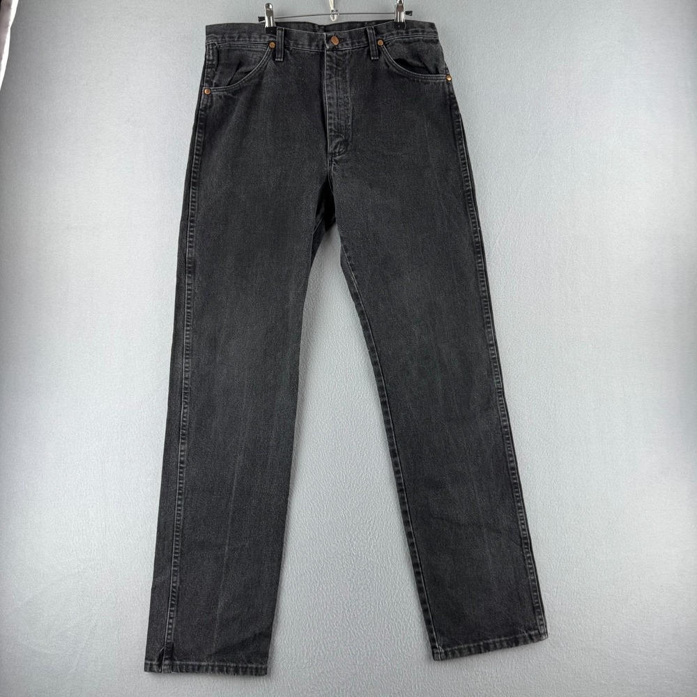 Vintage Wrangler Jeans Mens 34x36 Black Cowboy Cut Original Fit Western‎ Work - Picture 2 of 16